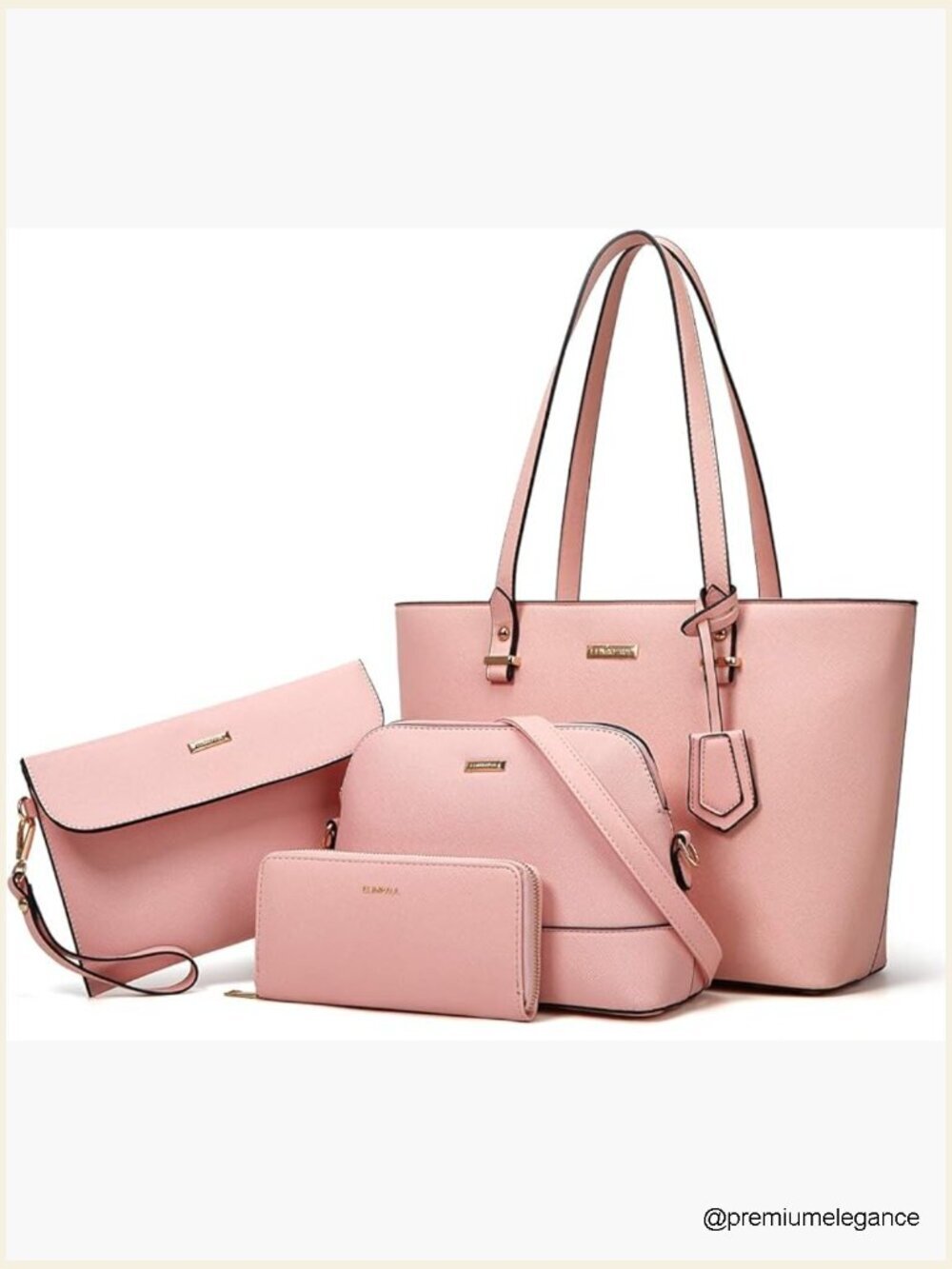 4-Piece Handbag Set Tote Satchel Crossbody Wallet Set